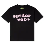 Sp5der Web T-shirt Black With Pink
